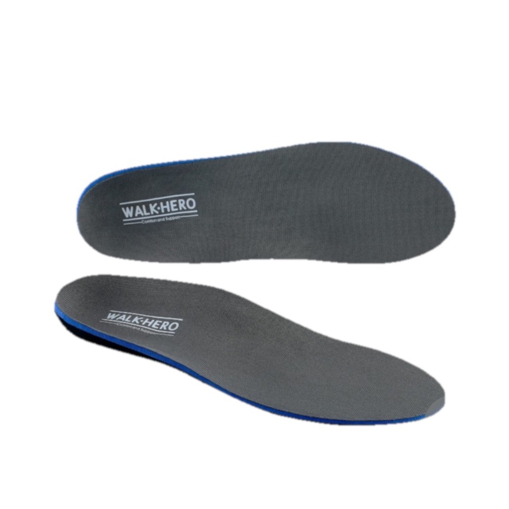 Walk Hero Gray Foot Insoles Orthotic Arch Supports Size Various.